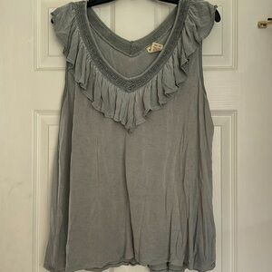Faded Glory Sleeveless V-Neck Gray Top